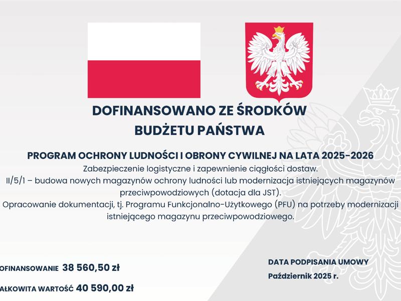 Opracowanie dokumentacji, tj. Programu Funkcjonalno-Użytkowego (PFU) na potrzeby modernizacji istniejącego magazynu przeciwpowodziowego