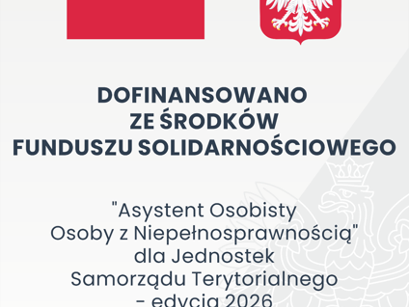 Palakt informujący o programie Asystent Osobisty Osoby Niepełnosprawnej
