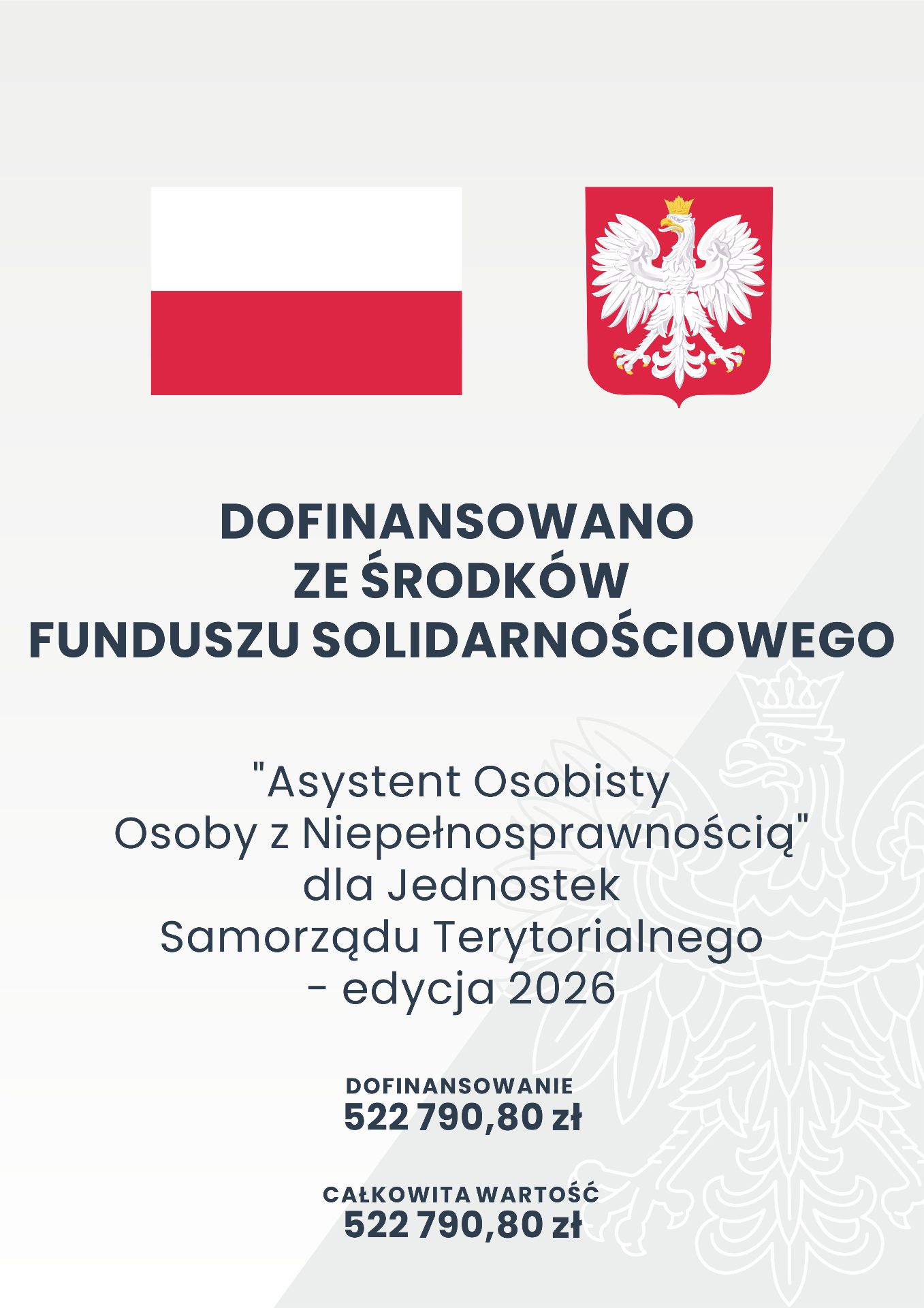 Palakt informujący o programie Asystent Osobisty Osoby Niepełnosprawnej
