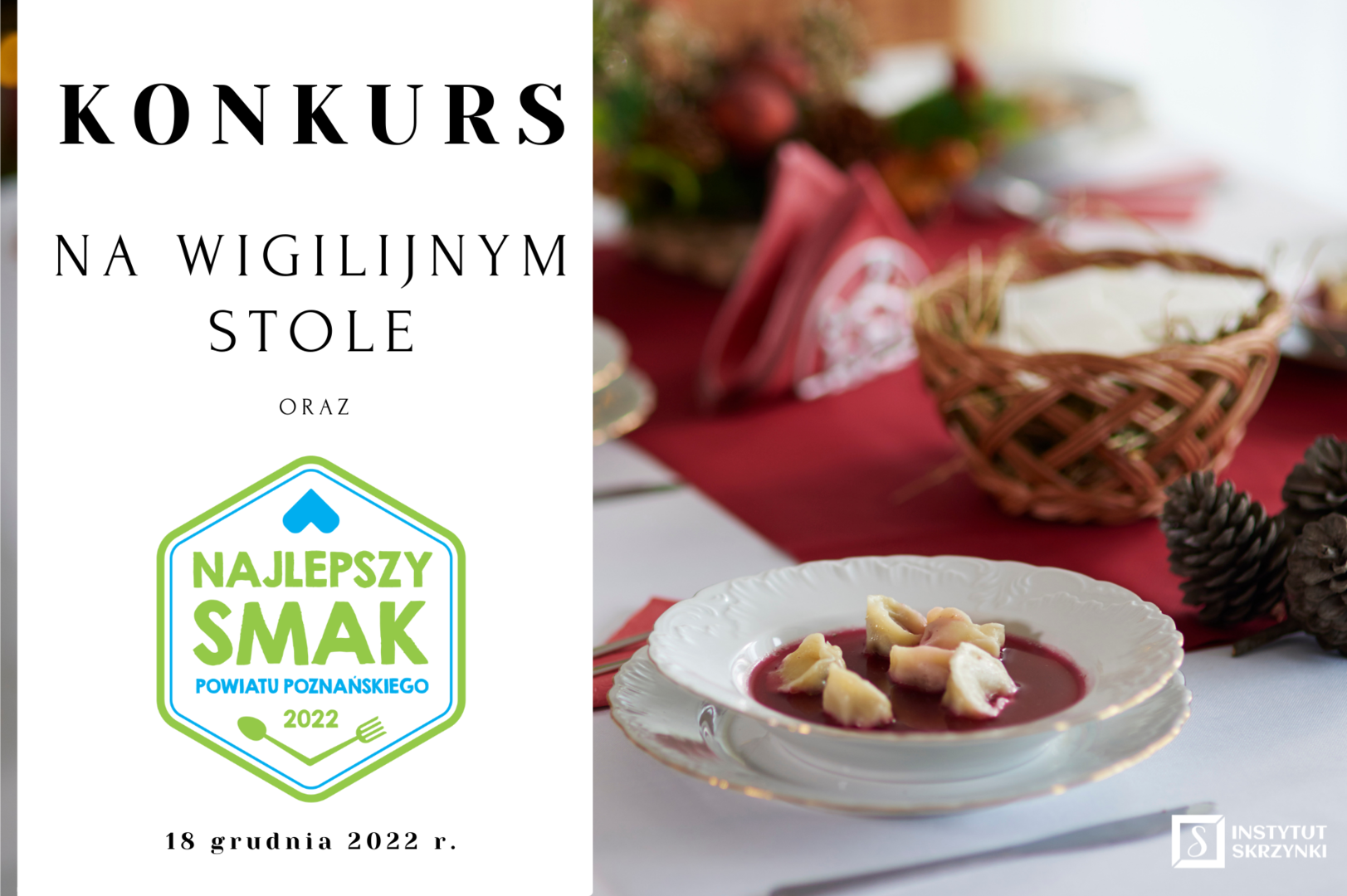 Grafika informująca o konkursie na wigilijnym stole 