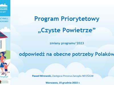 Plakat informujący o Programie Czyste Powietrze