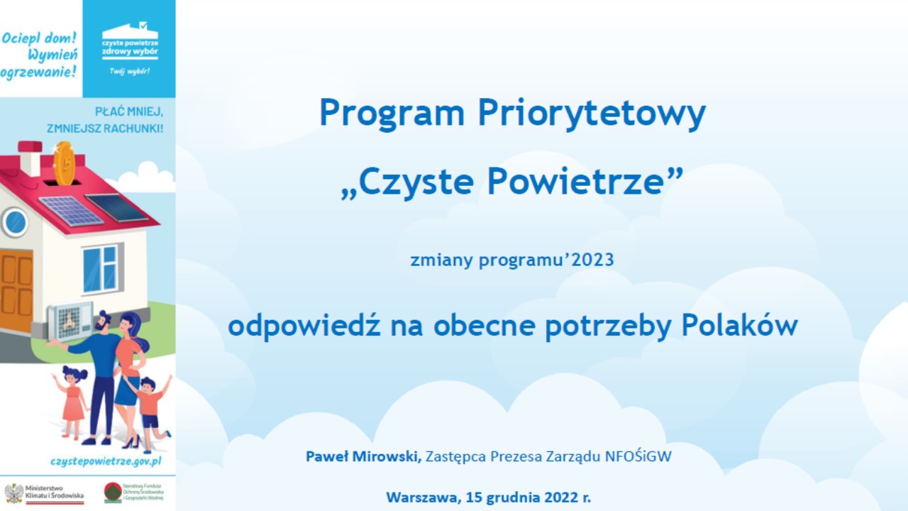 Plakat informujący o Programie Czyste Powietrze