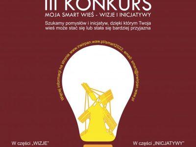 Plakat informujący o III Konkursie "Moja smart wieś - Wizje i Inicjatywy"
