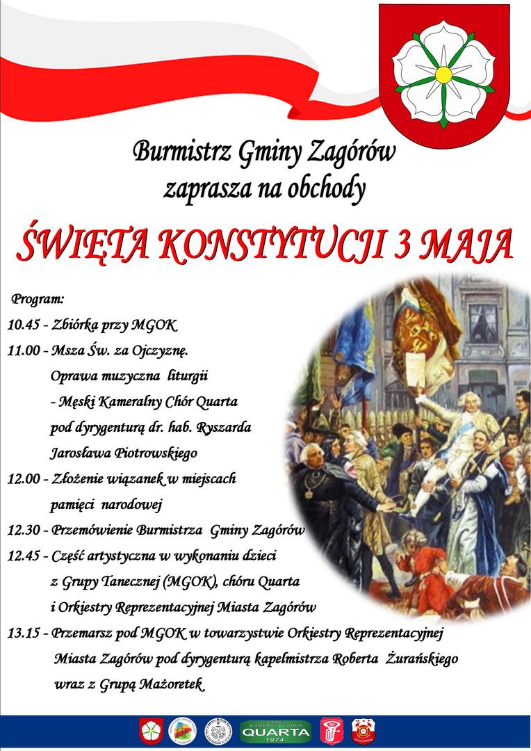 Plakat-zaproszenie na obchody Święta Konstytucji 3 Maja