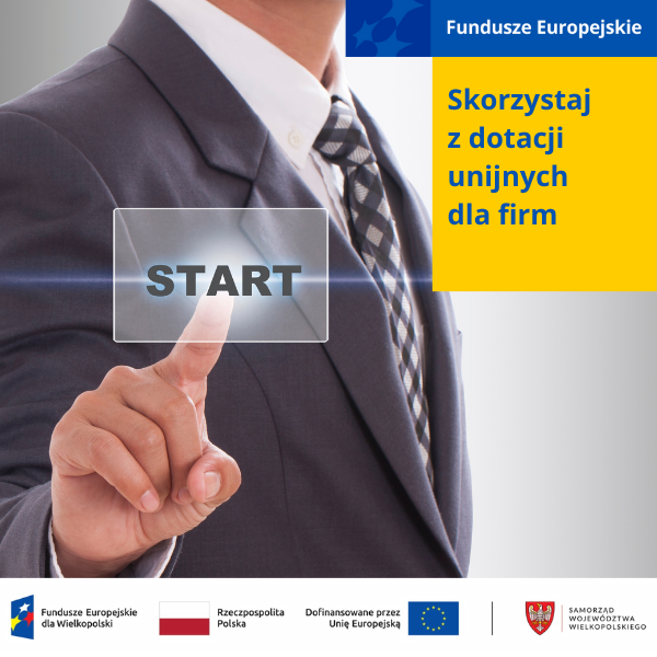 Plakat informujący o możliwości skorzystania z dotacji unijnych