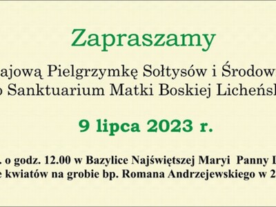 Zaproszenie na Pielgrzymkę do Lichenia