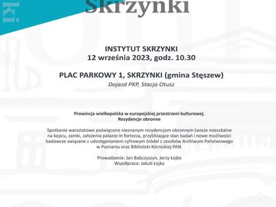Informacja o wykładzie pt. "Prowincja wielkopolska w europejskiej przestrzeni kulturowej" w Dworze Skrzynki