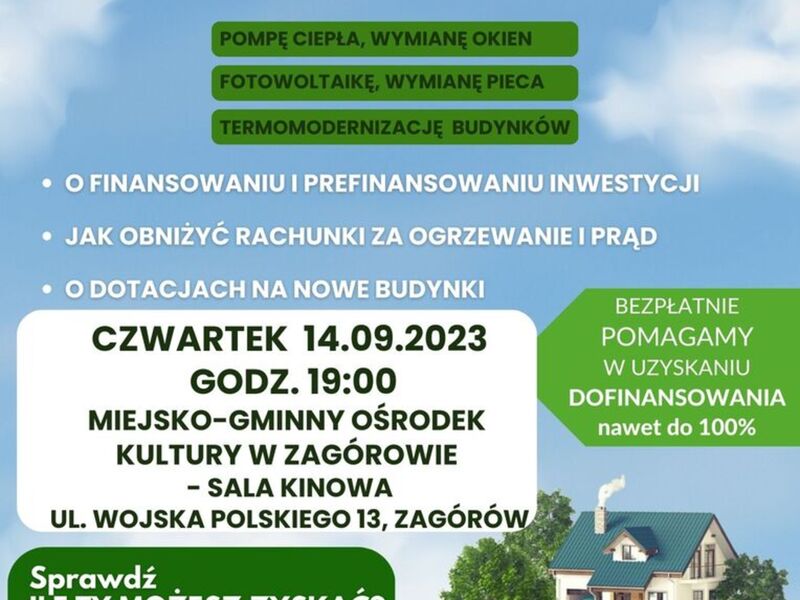 Spotkania dla mieszkańców na temat programu Czyste Powietrze.