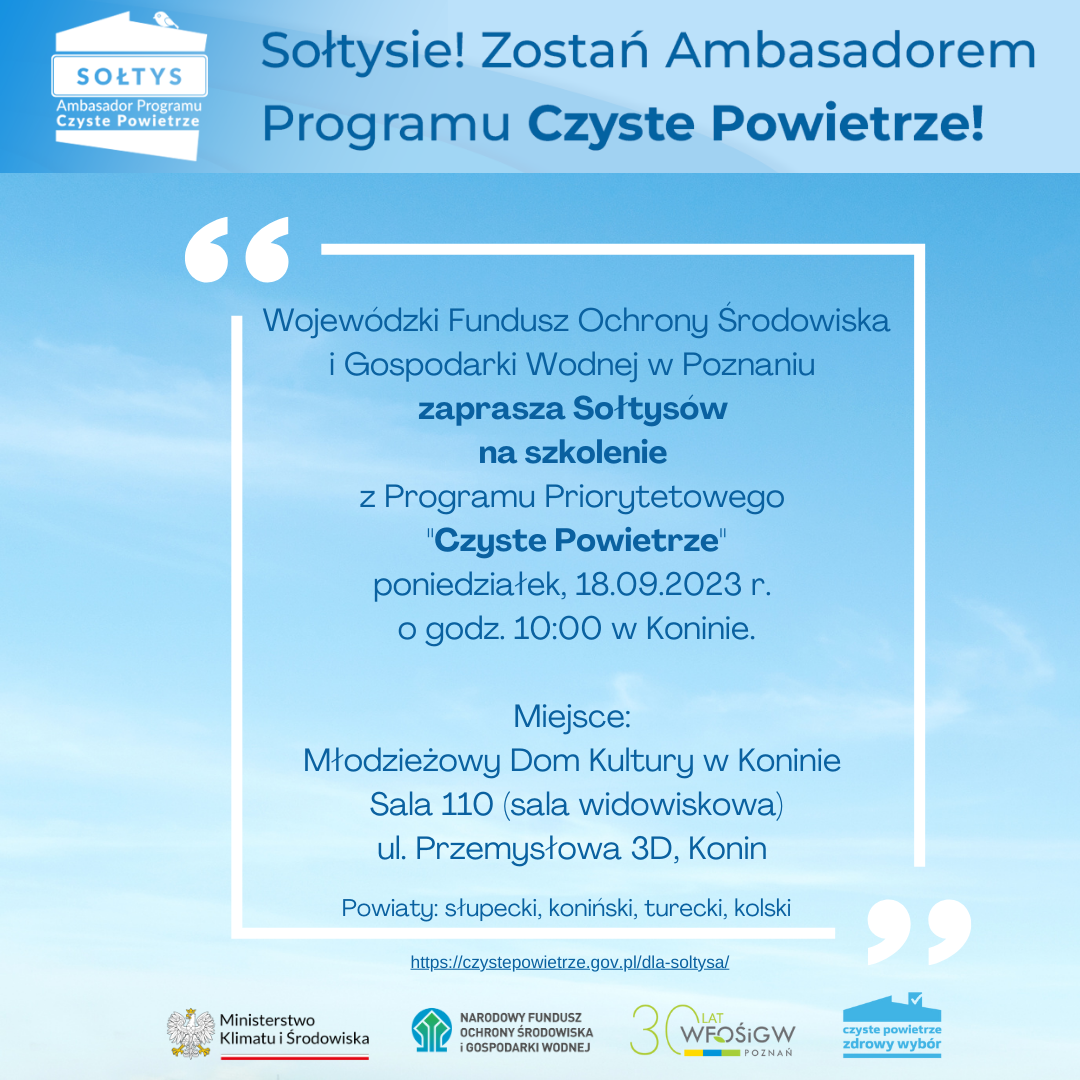 Sołtys Ambasadorem Czystego Powietrza