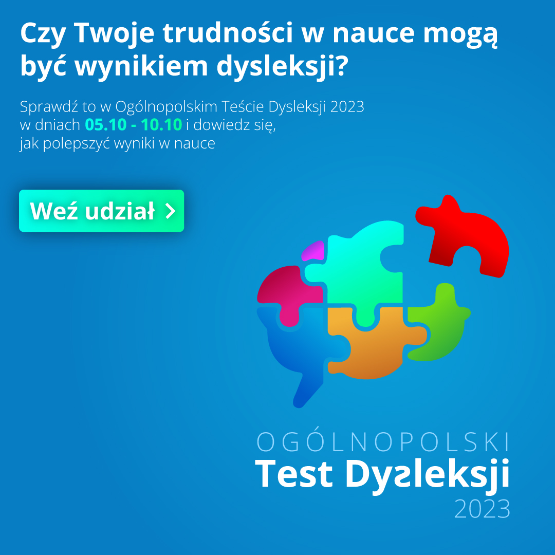 Baner informujący o ogólnopolskim teście dysekcji