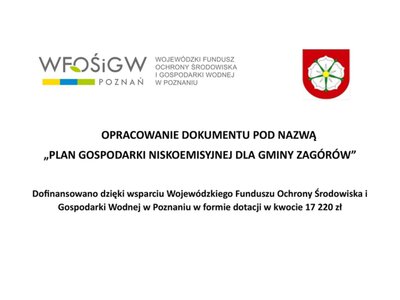 Informacja o pozyskanych środkach z Wojewódzkiego Funduszu Ochrony Środowiska i Gospodarki Wodnej w Poznaniu