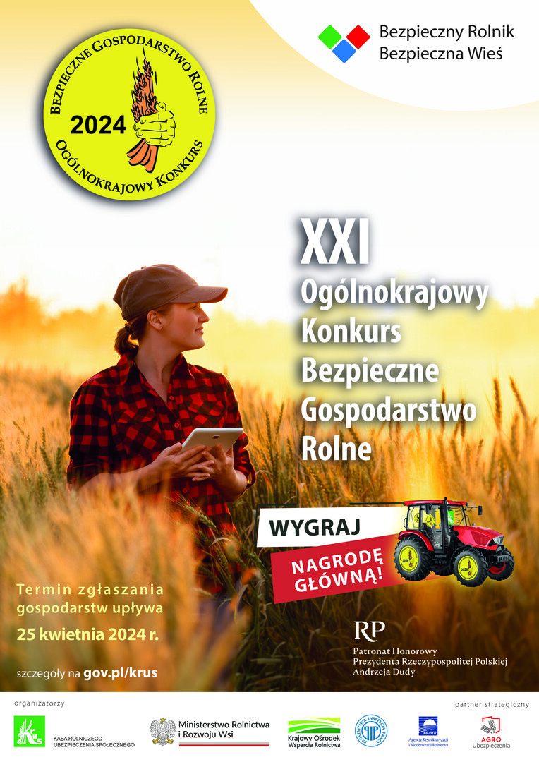 Konkurs "Bezpieczne Gospodarstwo Rolne" dla rolników