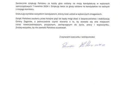 Podziękowania