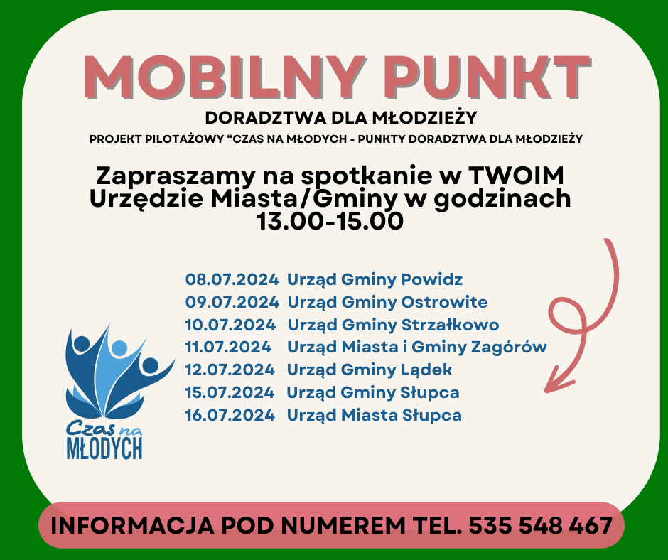 "Czas na młodych - Punkt doradczy dla młodzieży". 