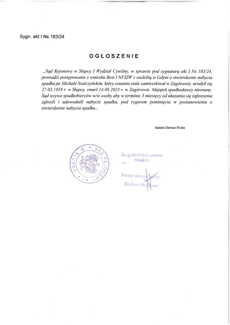 Ogłoszenie