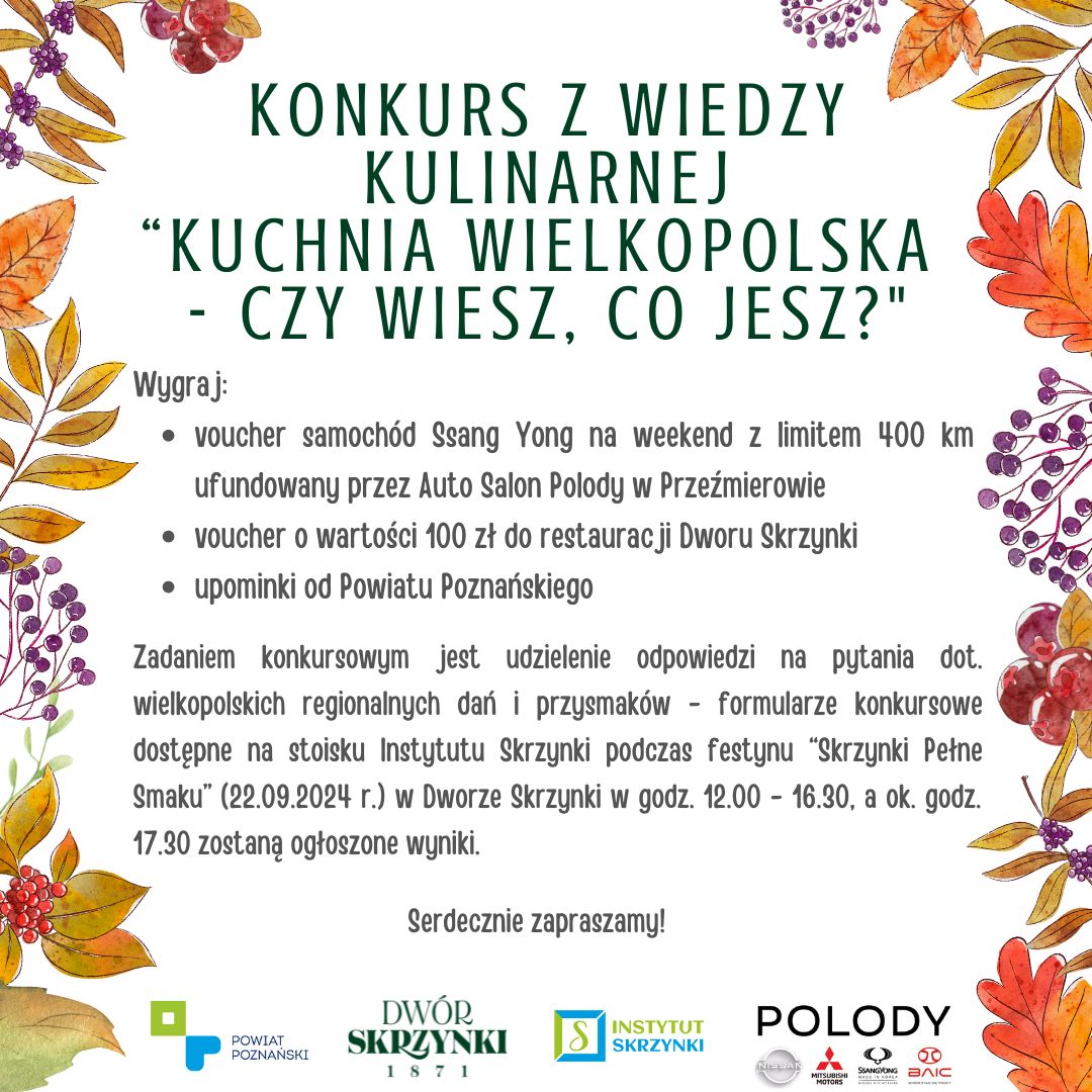 konkurs wiedzy o wielkopolskich kulinariach