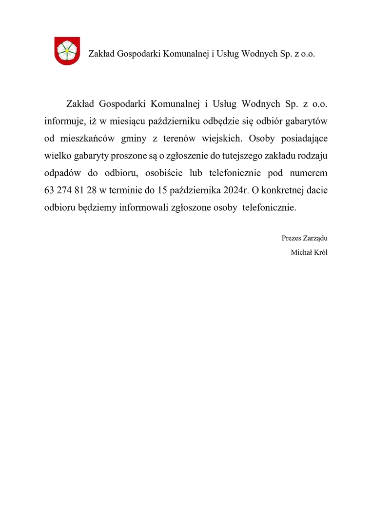 Zbiórka wielkogabarytów