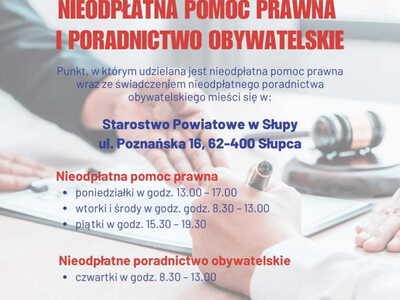 INFORMACJA - NIEODPŁATNA POMOC PRAWNA I PORADNICTWO OBYWATELSKIE