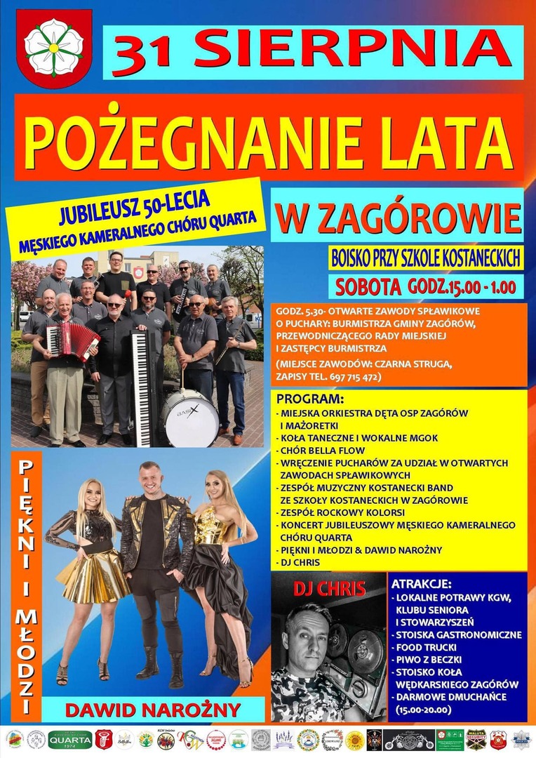 Plakat przedstawiający program pożegnania Lata w dniu 31 sierpnia 2024 r.