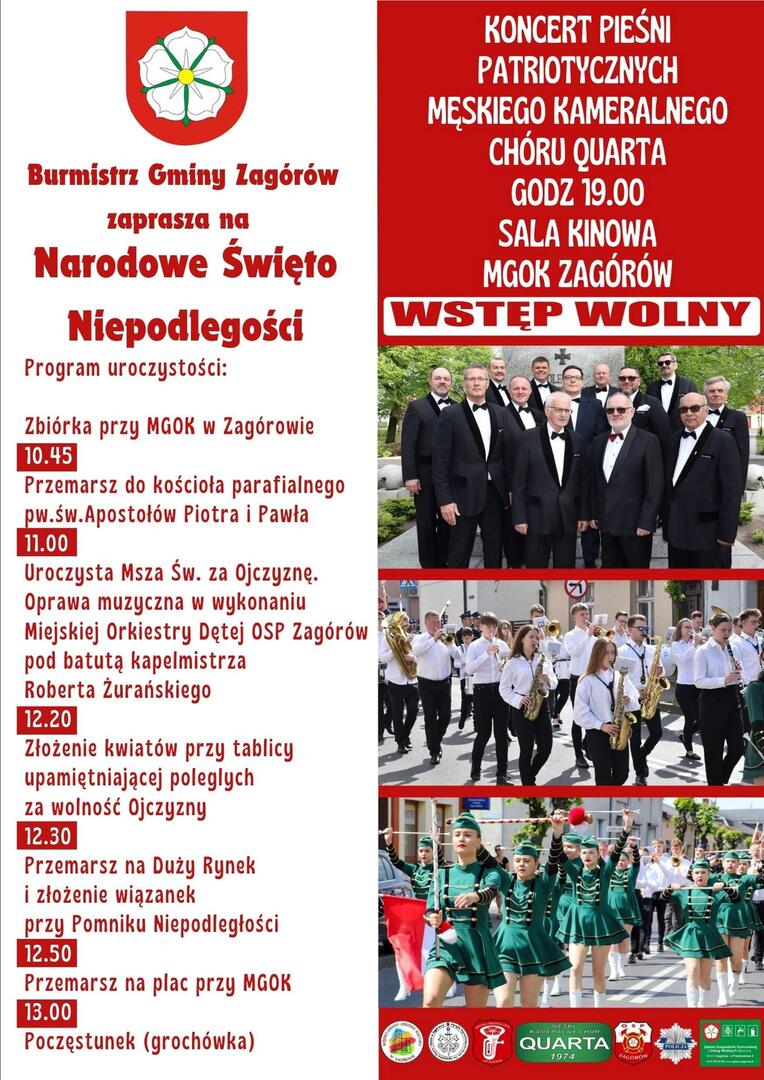 Plakat informujący o Obchodach Święta 11 Listopada 