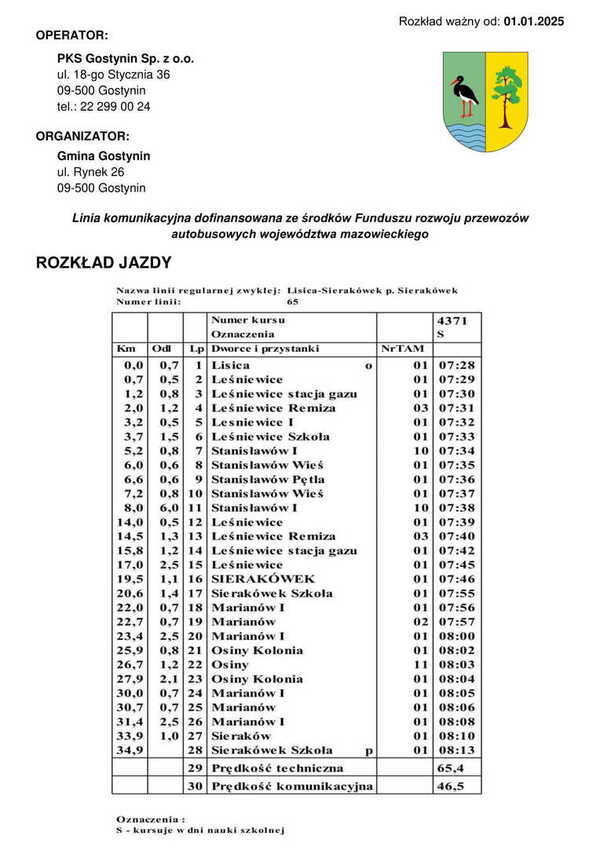 Rozkład jazdy Lisica - Sierakówek_2