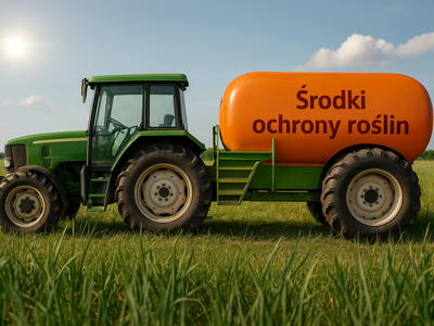 zdjęcie - ciągnik z opryskiwaczem