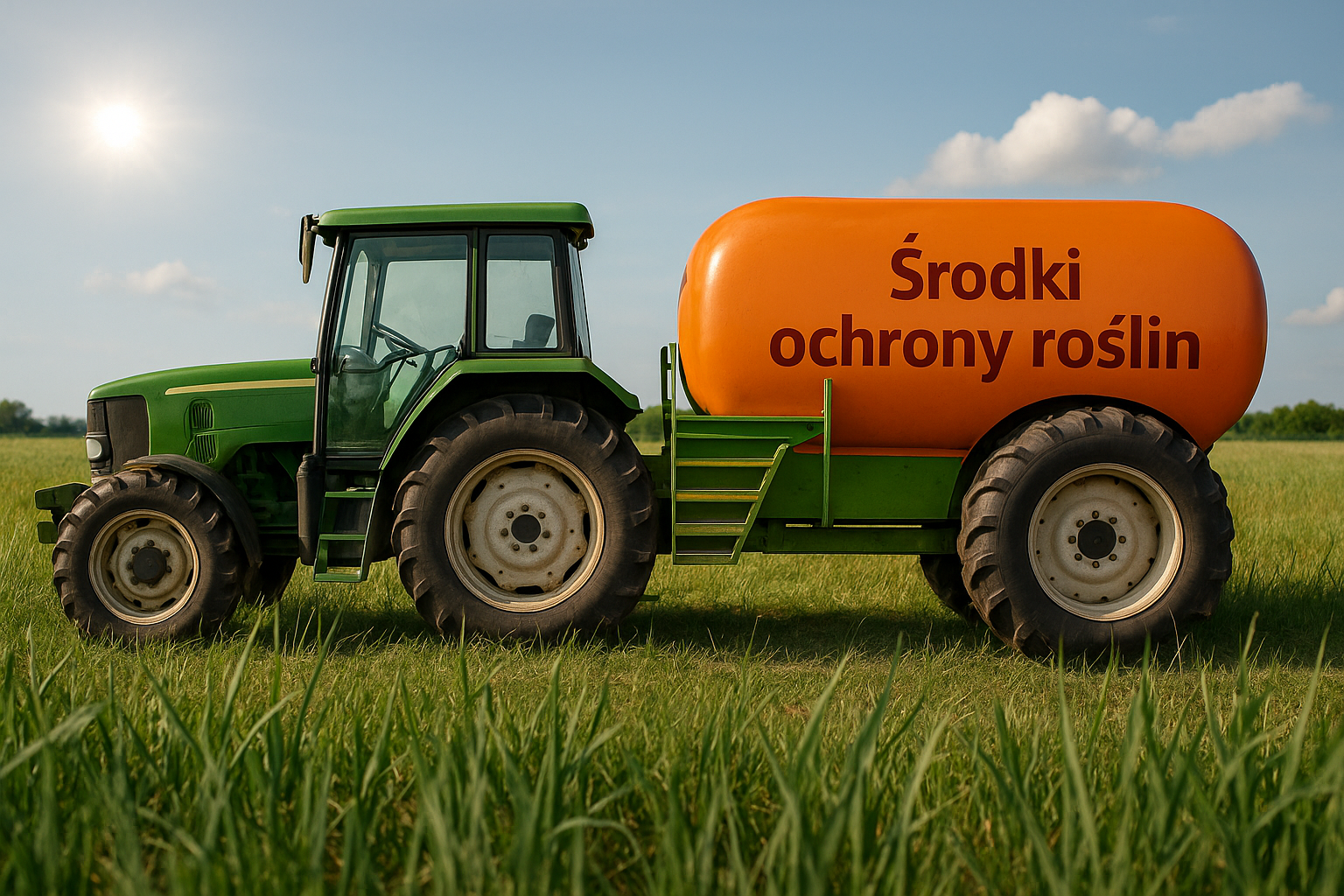 zdjęcie - ciągnik z opryskiwaczem