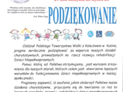 plakat - podziękowanie