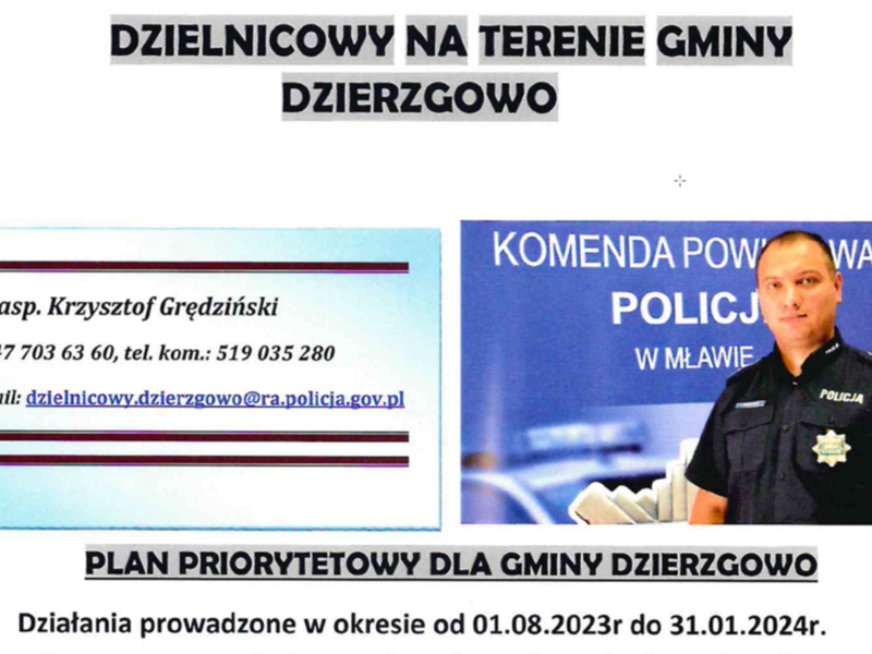 dzielnicowy infomuje