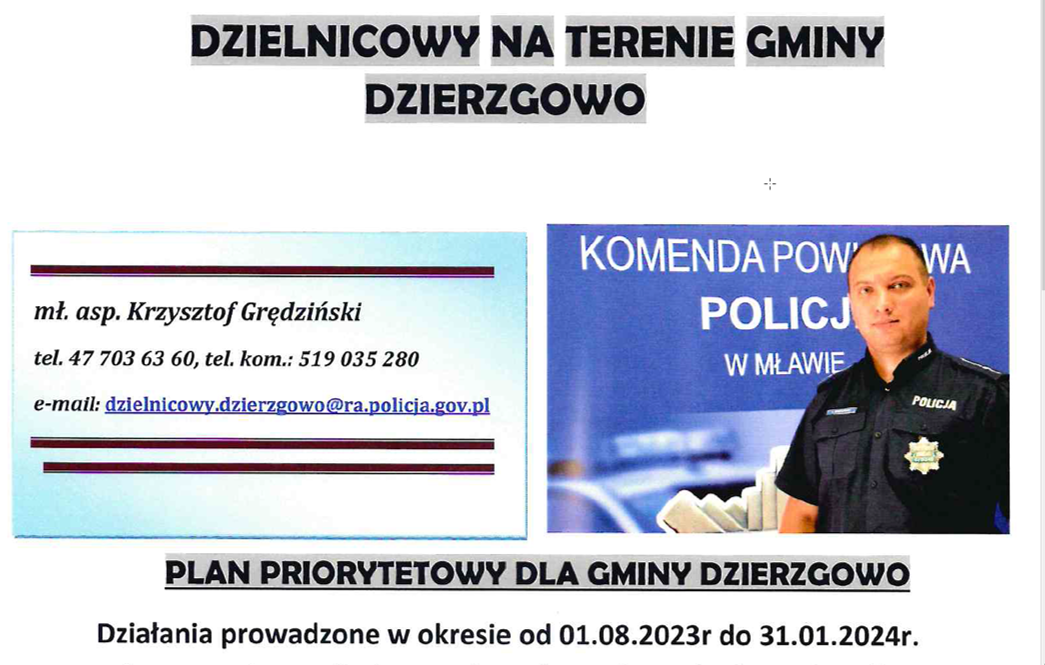 dzielnicowy infomuje