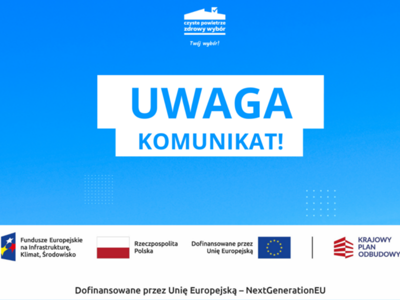 Czyste Powietrze komunikat