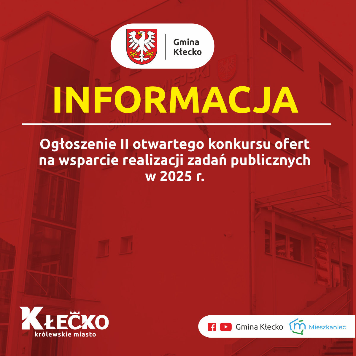 Ogłoszenie II otwartego konkursu ofert na wsparcie realizacji zadań publicznych w 2025 r.