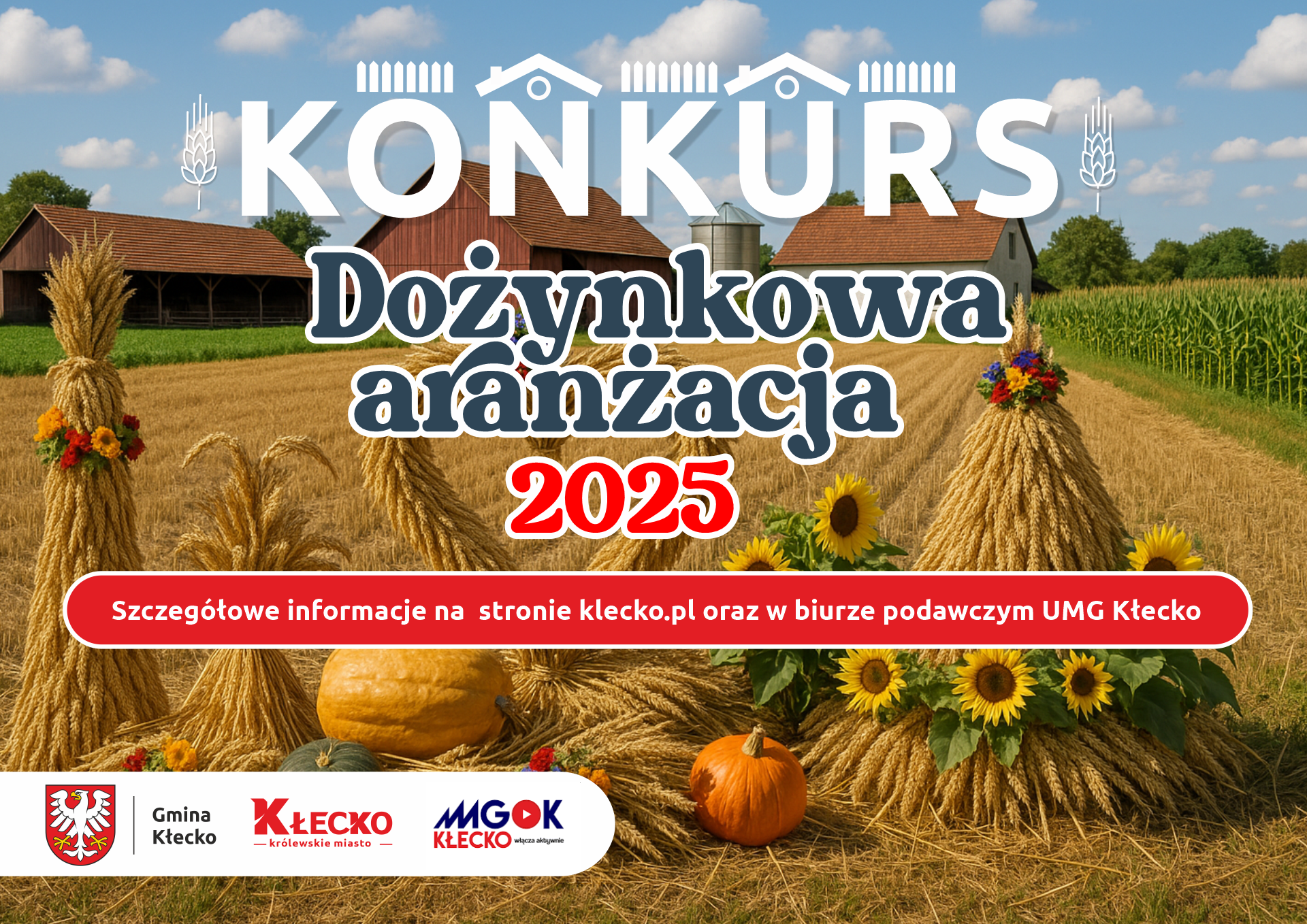 Plakat informujący o kokursie na arnażację dożynkową