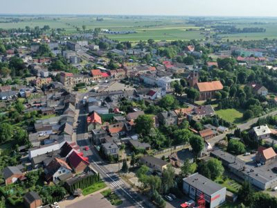Widok miasta Kłecka z lotu ptaka