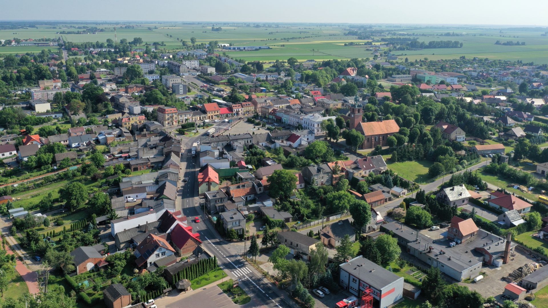 Widok miasta Kłecka z lotu ptaka