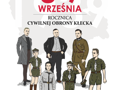Grafika z uczestnikami cywilnej obrony Kłecka z września 1939 r.