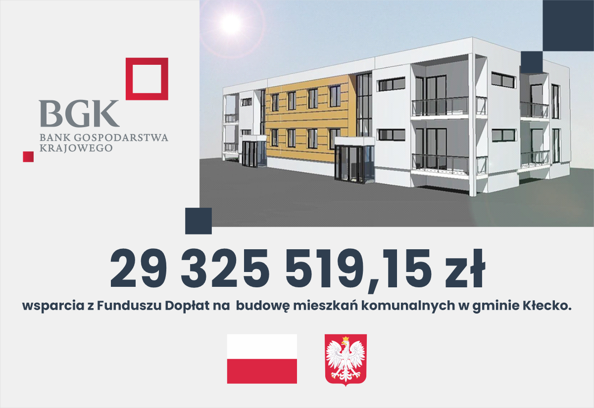 Grafika informująca o dofinansowaniu na mieszkania komunalne
