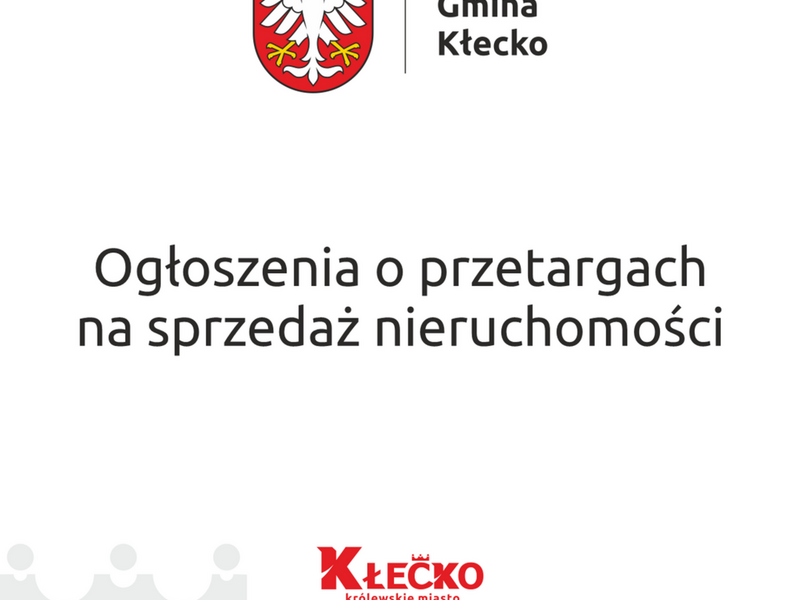 ogłoszenie o przetargach na sprzedaż nieruchomości