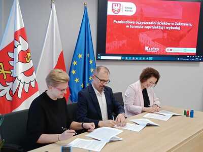 Podpisanie umowy na modernizację oczyszczalni ścieków w Zakrzeie