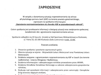 Spotkanie z II wicewojewodą wielkopolskim, zaproszenie