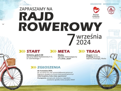 Plakat Rajd Rowerowy Powiat Gniezno