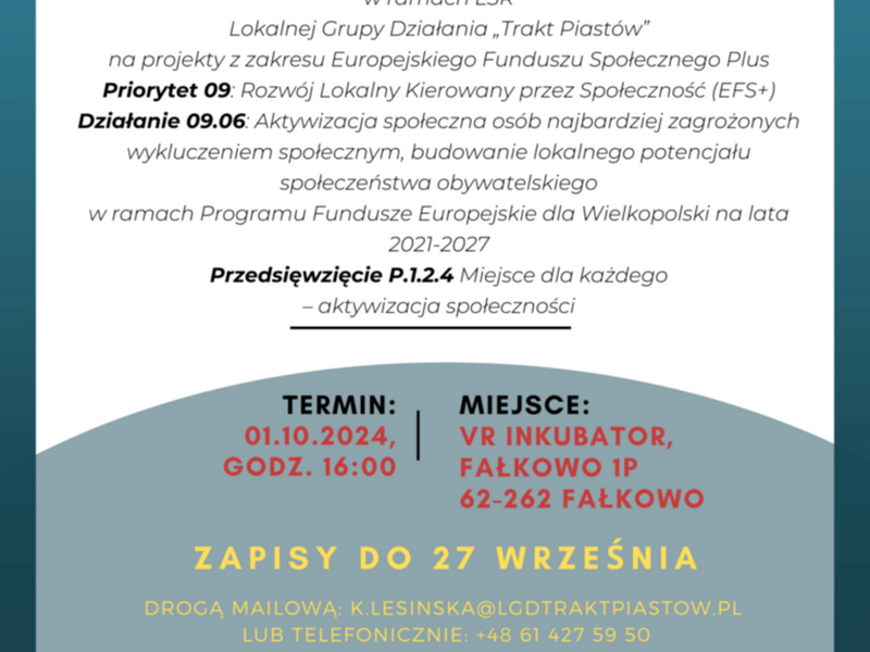 Plakat Szkolenie dla potencjalnych beneficjentów programu EFS+