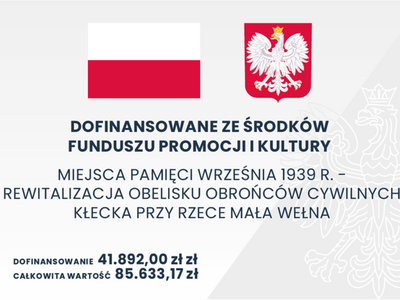 Tablica informacyjna Dofinansowano że środków Funduszu promocji kultury