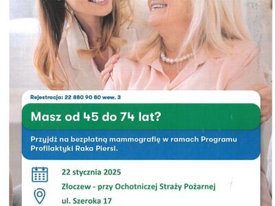 Plakat badanie mammograficzne