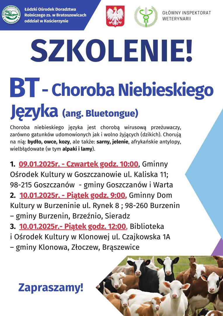 szkolenie - BT - Choroba Niebieskiego Języka