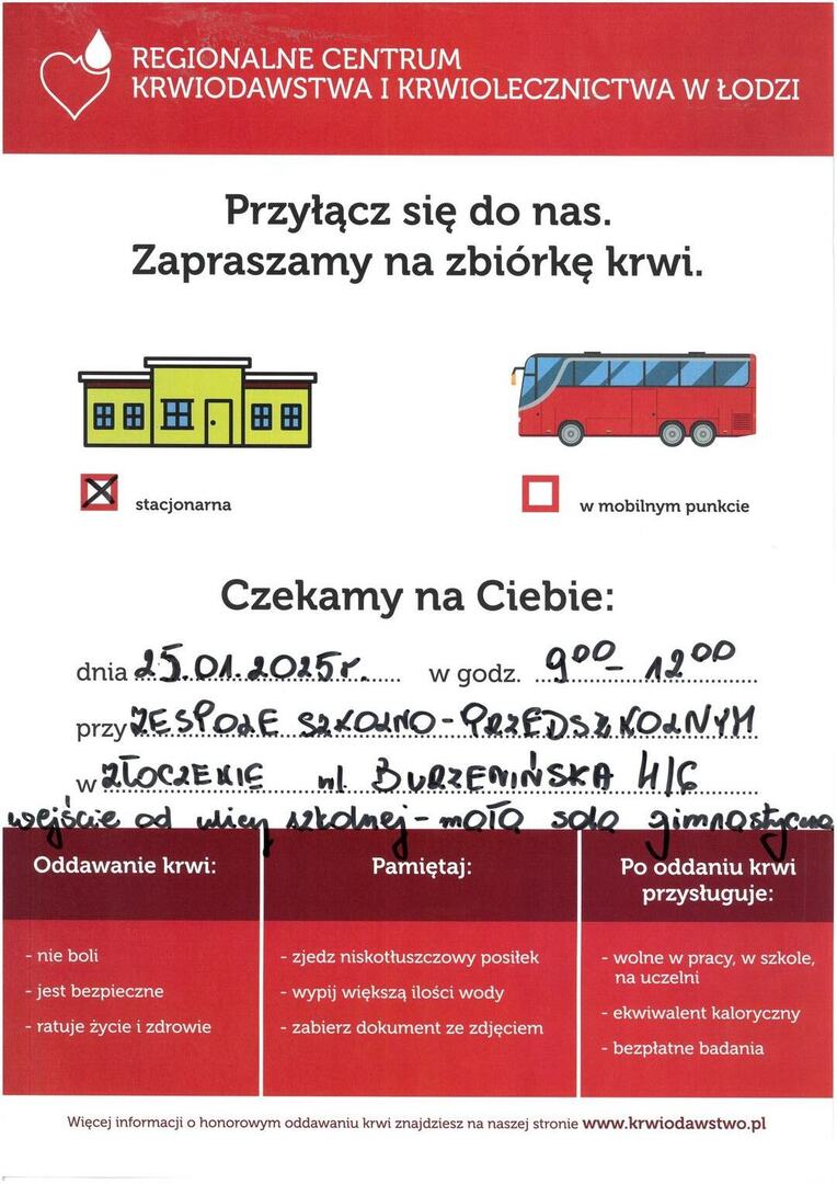 plakat Oddaj krew