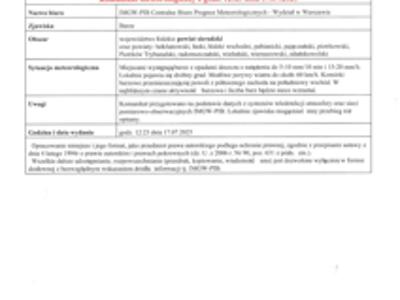 Komunikat meteorologiczny