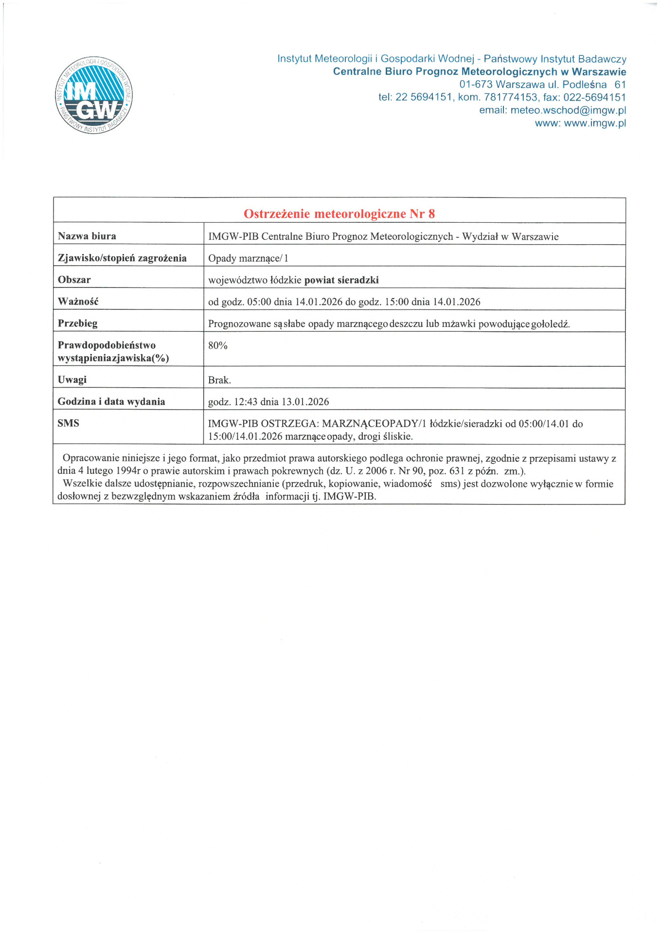 Ostrzeżenie meteorologiczne