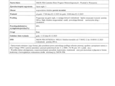 Ostrzeżenie meteorologiczne