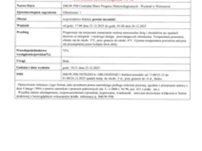 Ostrzeżenie meteorologiczne